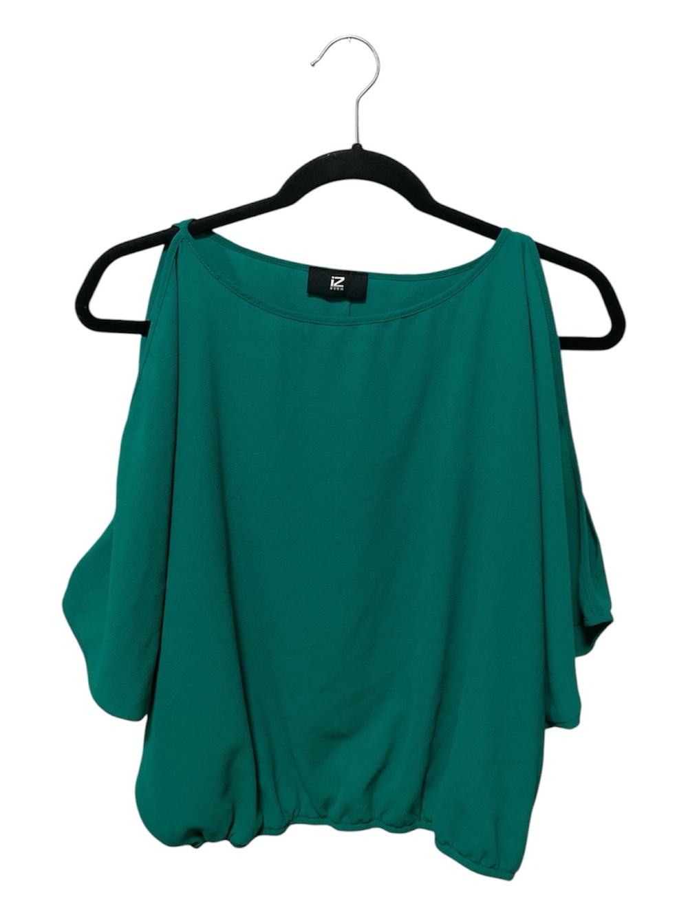 Iz Byer Emerald Teal Cold-Shoulder Blouse